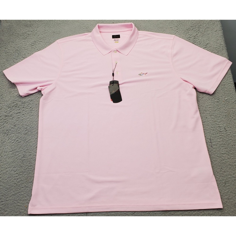 Greg‎ Norman Golf Performance Polo Shirt Mens XXL Pink Moisture Wicking Play Dry